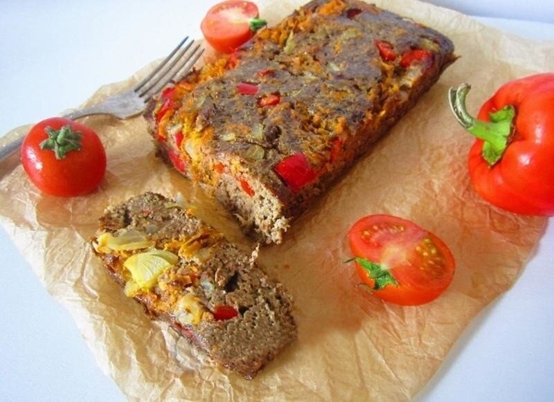 Суфле из куриной печени с овощами