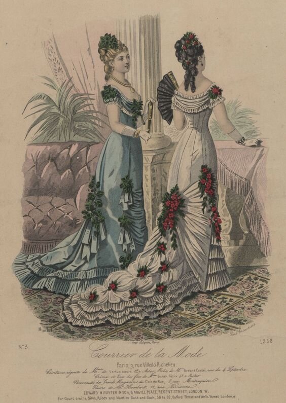 Бальные туалеты, 1878 год.