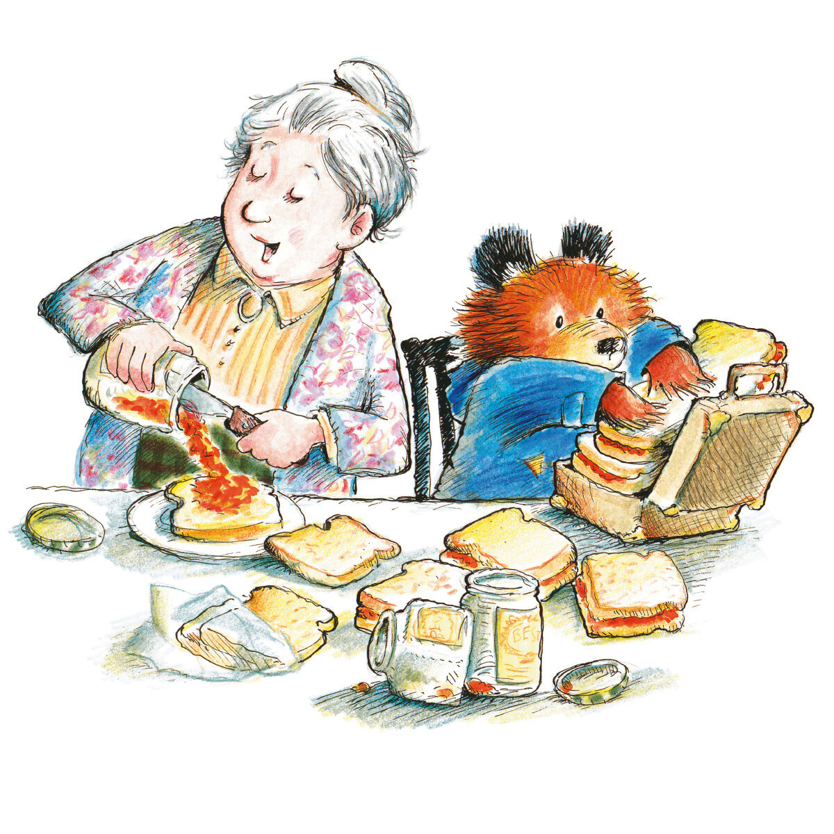 Иллюстрации из книги «Медвежонок Паддингтон. Большая книга цветных историй». Художник: Р.В. Элли