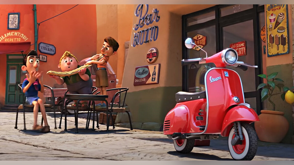 Кадр из мультфильма "Luca" (2021)