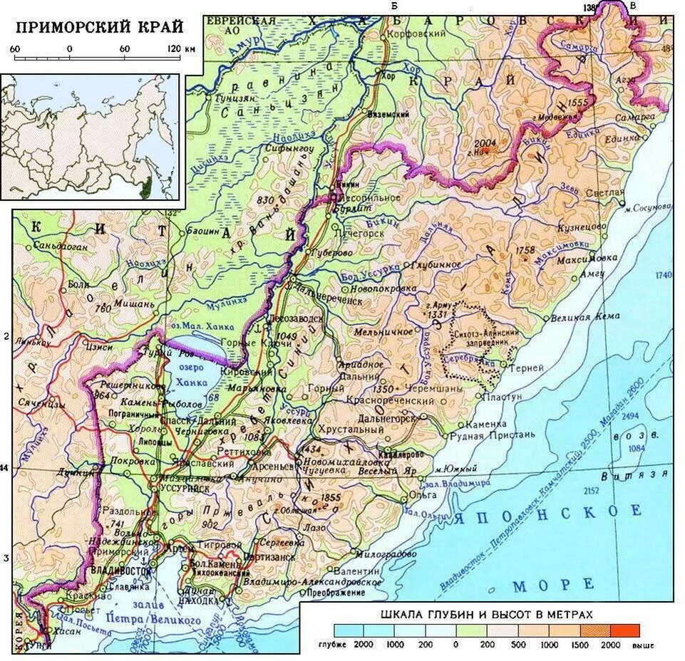 Трасса уссурийск хабаровск карта подробная