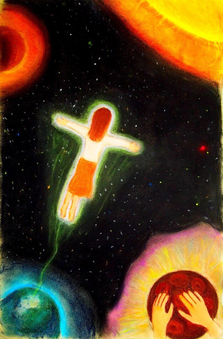 Мой рисунок. Полёт в космос под ханг.
