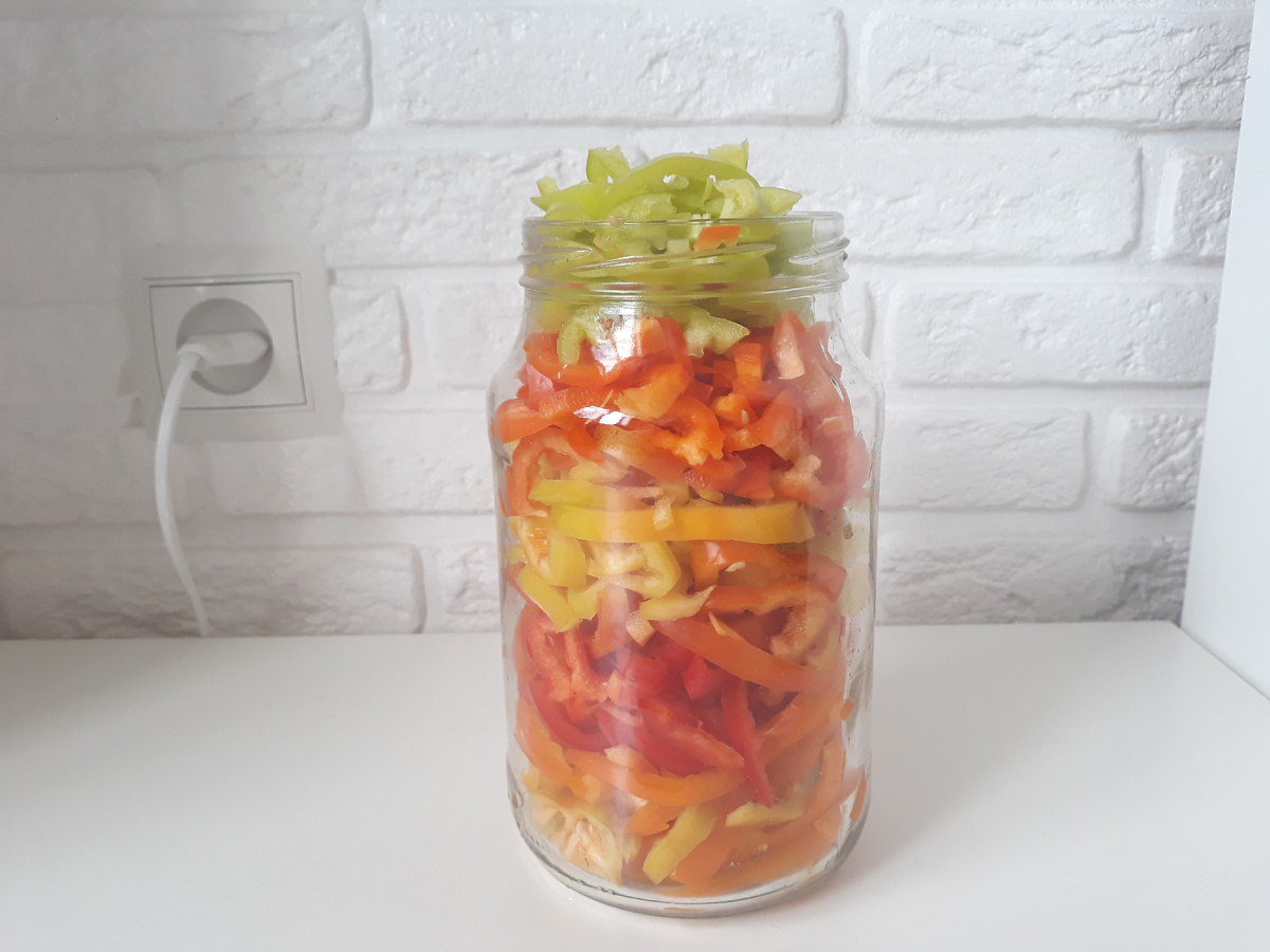 Так выглядит 1 литр нарезанного перца...