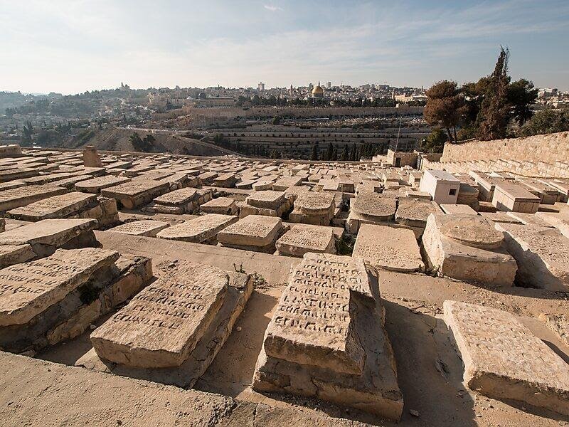 Ταφόπλακες στο Όρος των Ελαιών (Mount of Olives). Σύγχρονη φωτογραφία