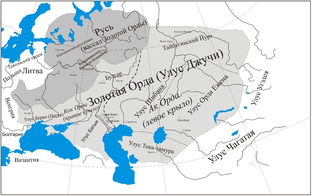 Карта распад золотой орды на ханства