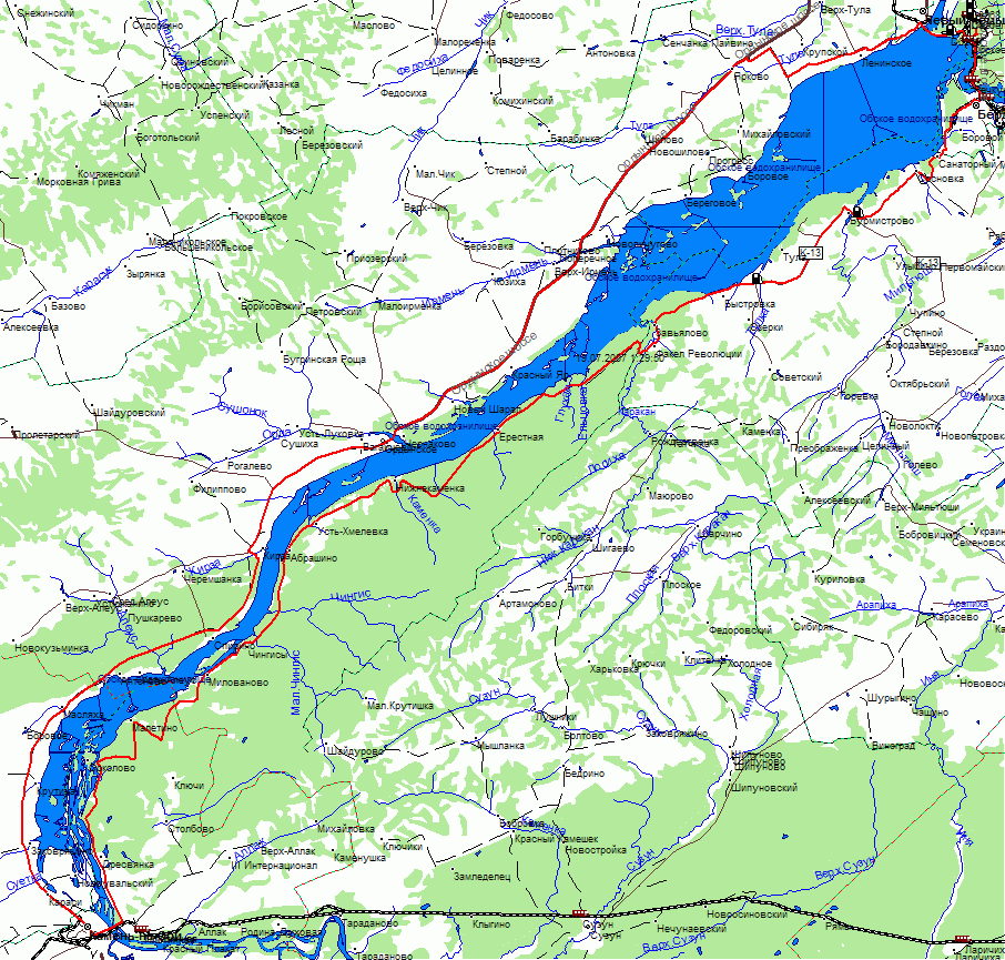 Обское водохранилище новосибирск карта