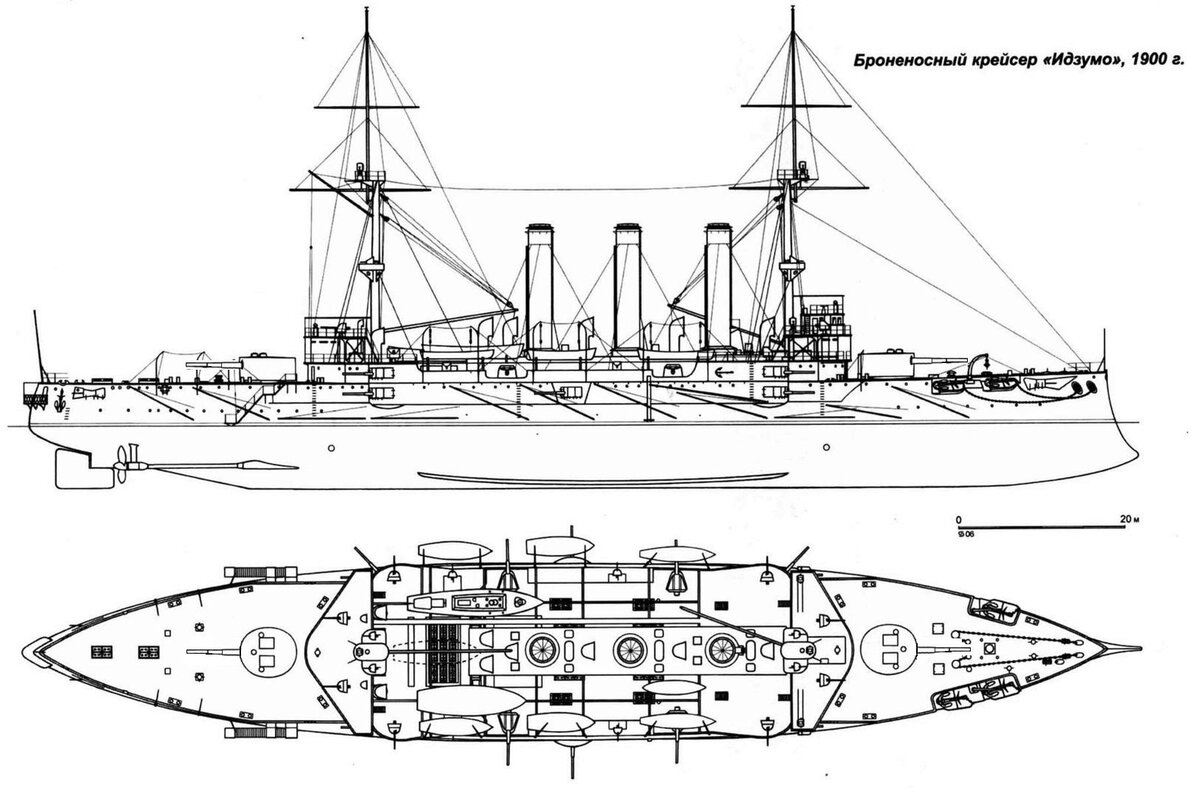 Броненосный крейсер ивате чертежи