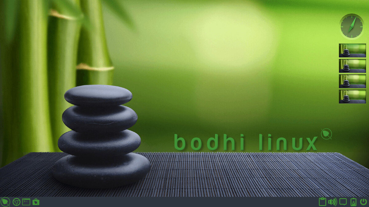 Внешний вид Bodhi Linux после установки.