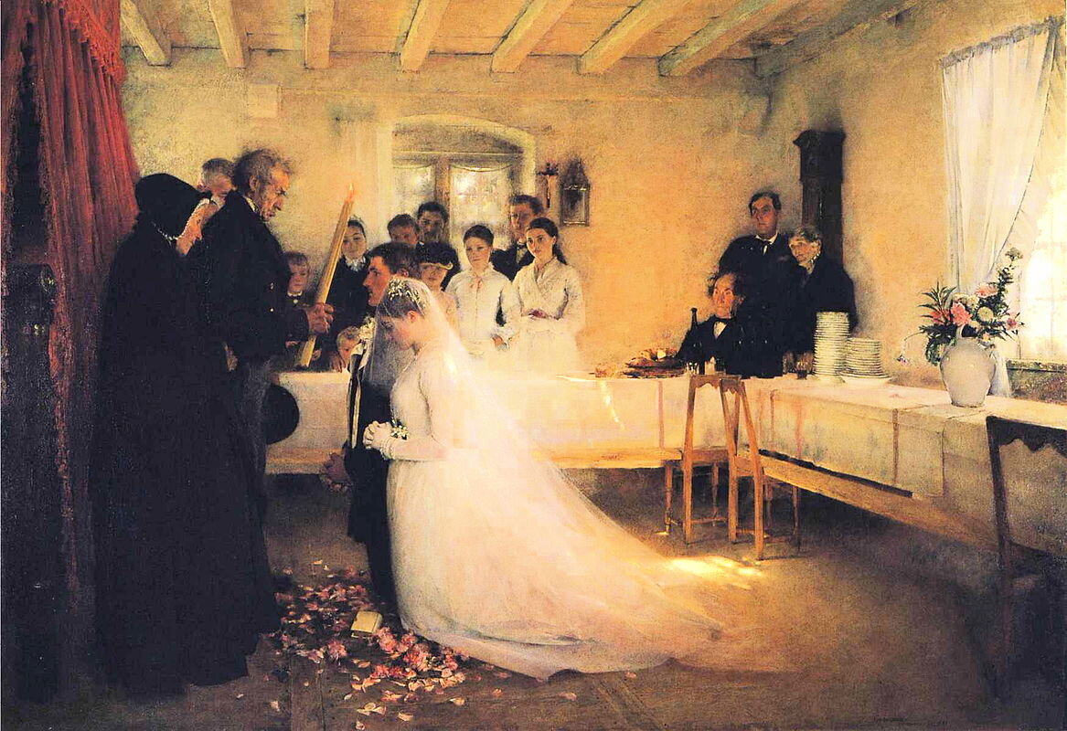 Картина "Благословение молодых перед свадьбой" (1880)