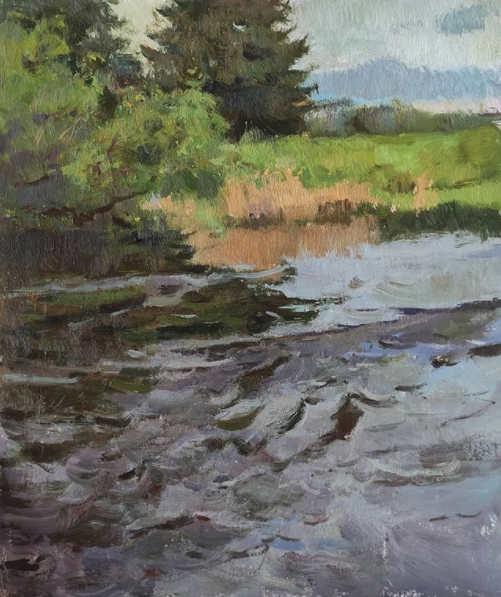 Этюд про быструю реку и ёлочку.