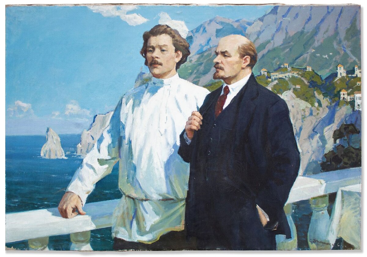 Картина "Ленин и Горький". Художник С.Д.Думенко, 1968 г.