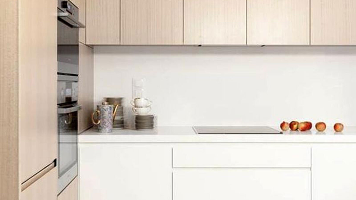 Двухцветное решение в дизайне современной кухни.