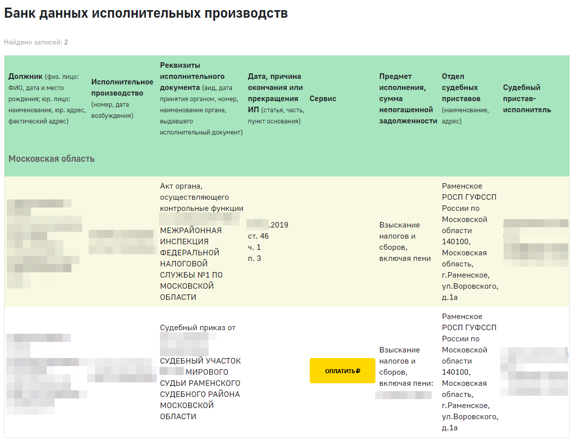 И видите исполнительные производства.