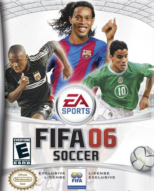 Обложка FIFA 06 для Nintendo DS, (Фредди Аду слева)