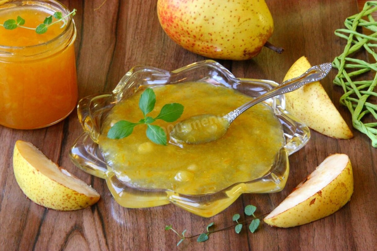 ГРУШИ, АПЕЛЬСИНЫ, САХАР, ЛИМОННАЯ КИСЛОТА, ПЕКТИН