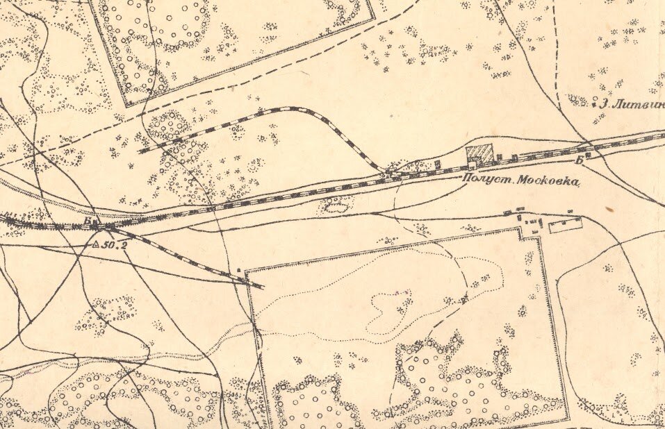 Полустанок Московка на карте Омска. 1923 год