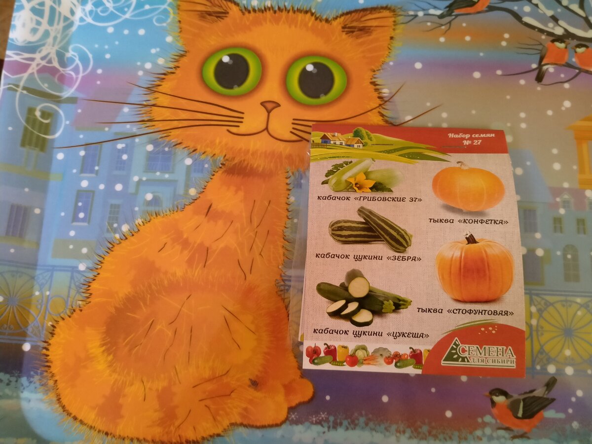 Вот такая упаковка. Картонная открытка, которая скрепкой крепится к полиэтиленовому пакетику. На обложке представлены картинки с названиями сортов. Никакого описания этих сортов нет. Фото автора