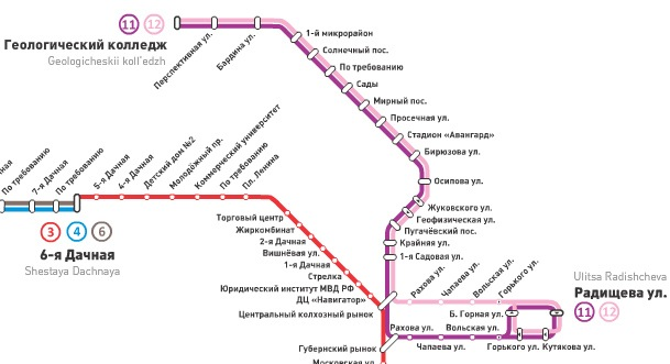 Маршрут 12 на карте