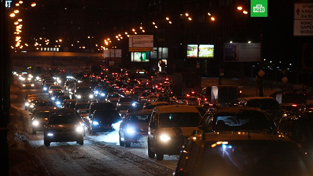 Пробка в москве ночью