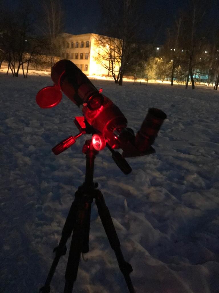 Рефрактор 60 мм f300 в деле, переделан любителем астрономии из подзорной трубы Veber в рефрактор.