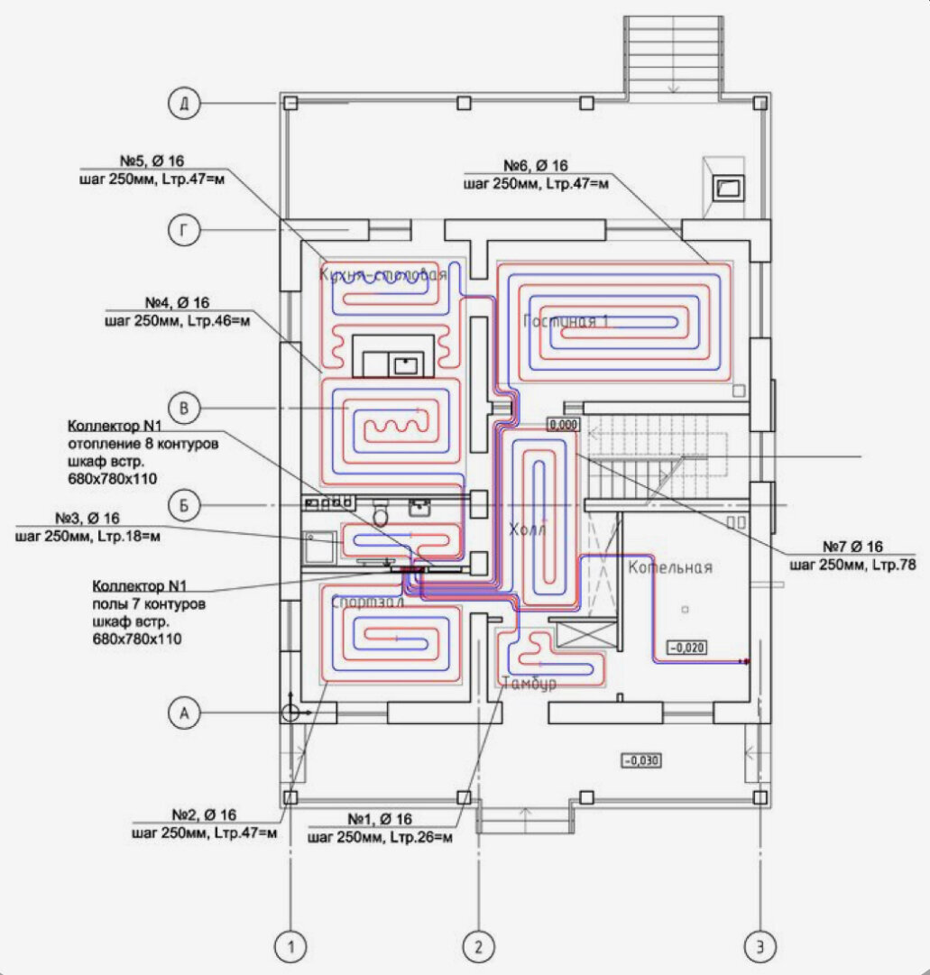 Схема теплого пола дома