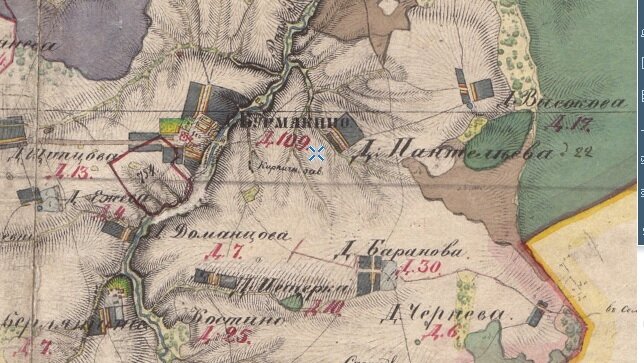 Карта менде костромской губернии 1857 с привязкой