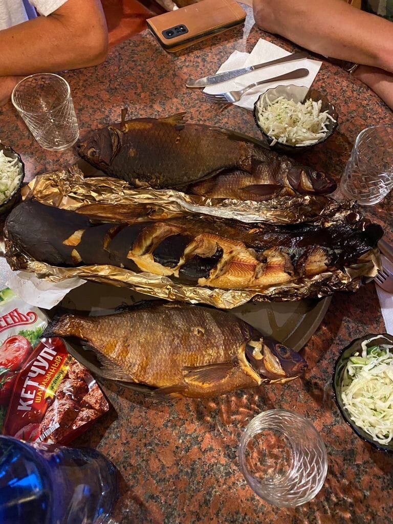 Улов, приготовленный рестораном