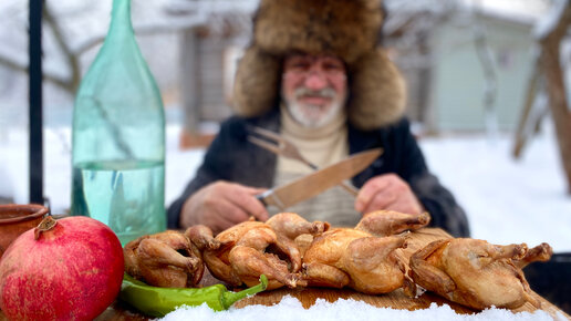 ЖАРЕНАЯ КУРИЦА по ДРЕВНЕМУ РЕЦЕПТУ. ПАПИН ЗАВТРАК. ГОТОВИМ на ЮМОРЕ.