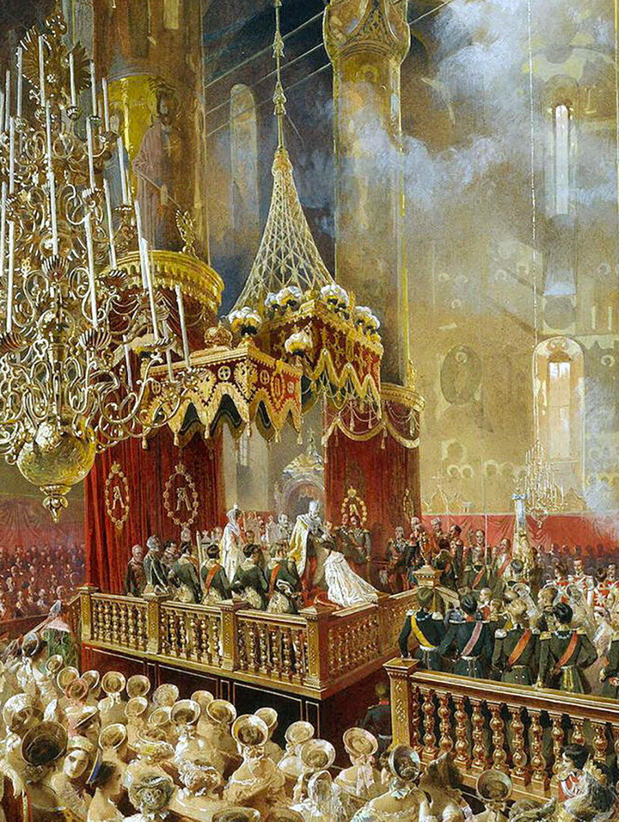 Михаил Зичи. Коронация Александра II в Успенском соборе Московского Кремля 26 августа 1856 года. Эрмитаж