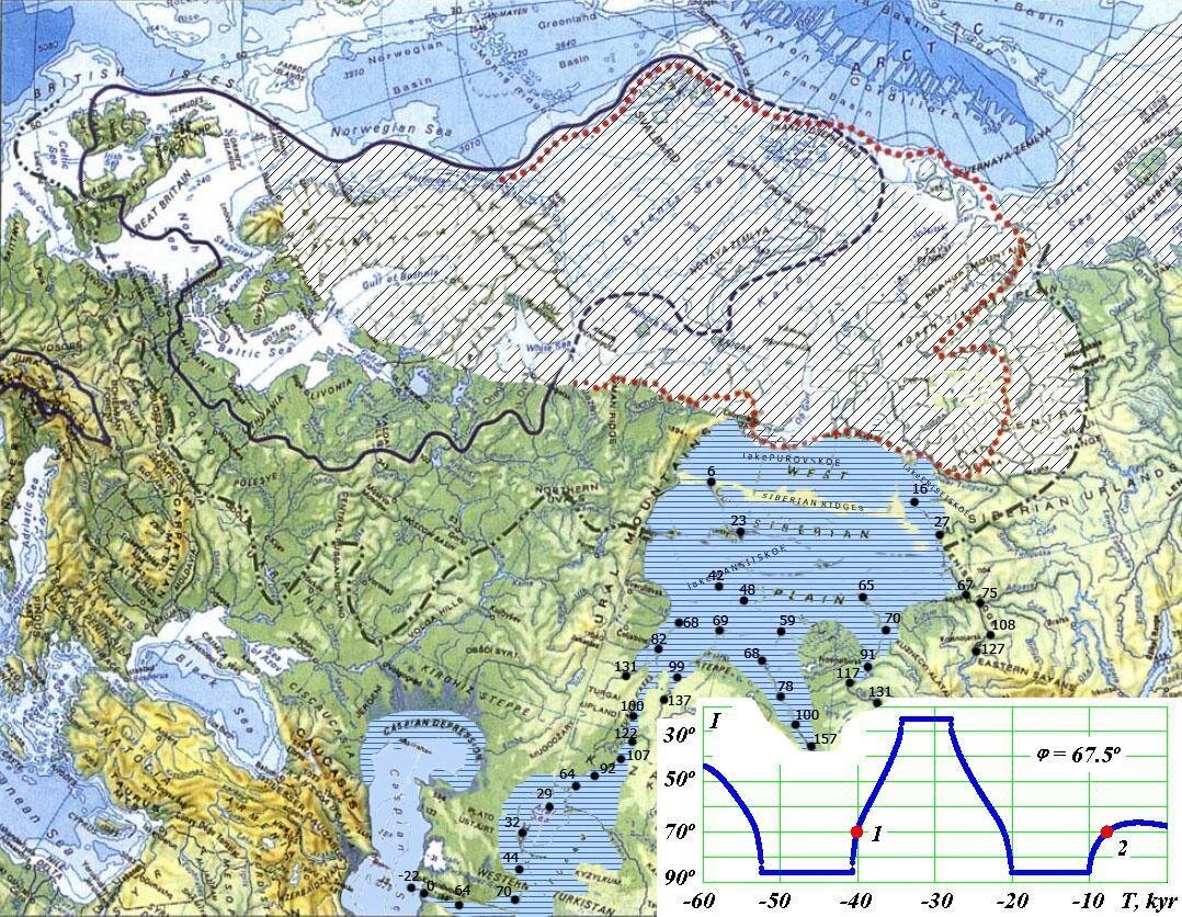 Карта ледниковых периодов