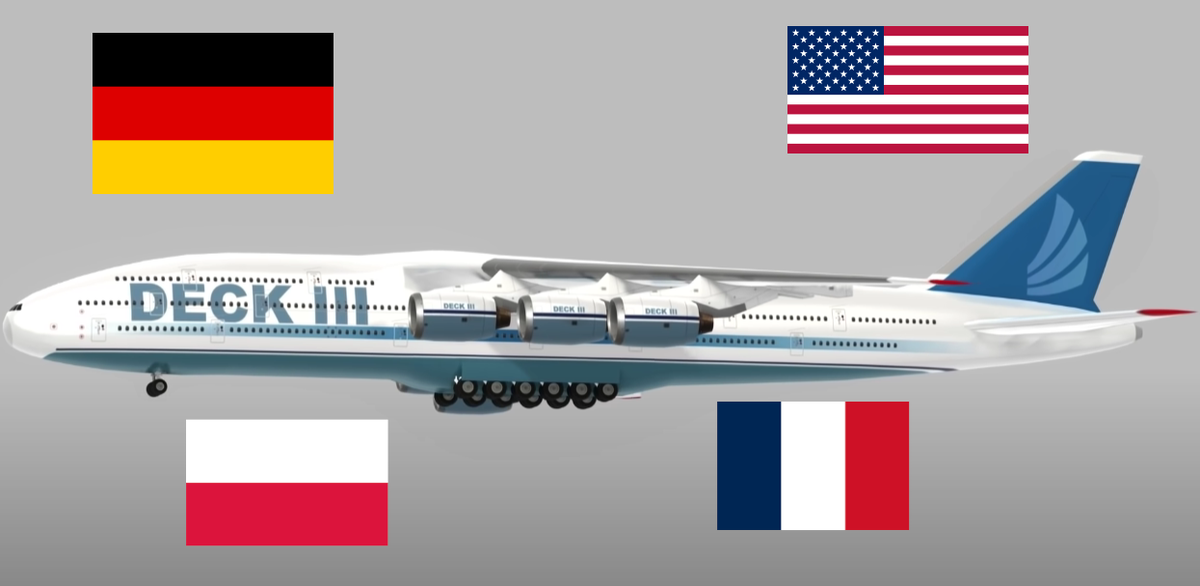 Самолёт в три этажа. Проект Deck III на 1000 пассажиров. Есть ли смысл?