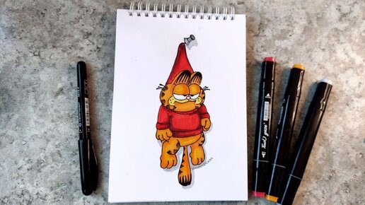 Футболка с принтом кот гарфилд garfield