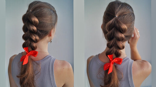 ФРАНЦУЗСКАЯ ОБЪЕМНАЯ КОСА, ВМЕСТО ОБЫЧНОЙ КОСИЧКИ_VOLUMINOUS BRAID.LONG-MEDIUM HAIR