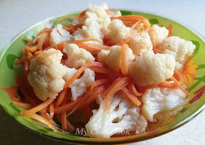 Цветная капуста по-корейски быстрого приготовления