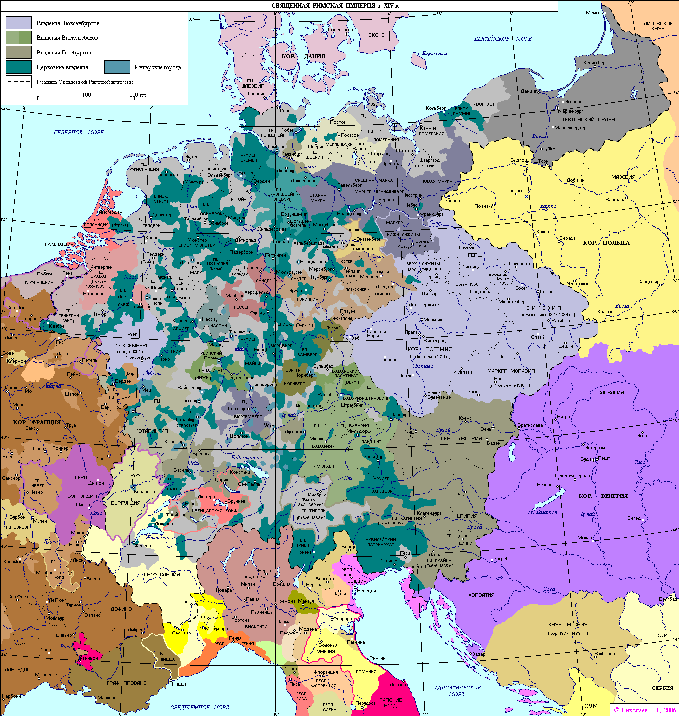 Этнические пещеры немцев до объединения послом Пруссии в России в единое государство в 19-м веке: вычурная мозайка незалэжностей! Обратите внимание на способность возточных (славянских и православных) народов к объединению, общественной жизни в отличие от западных людей. Граница лоскутного одеяла на западе и крупных государственных образований к возтоку - граница между гаплотипом 
R1b и R1a.