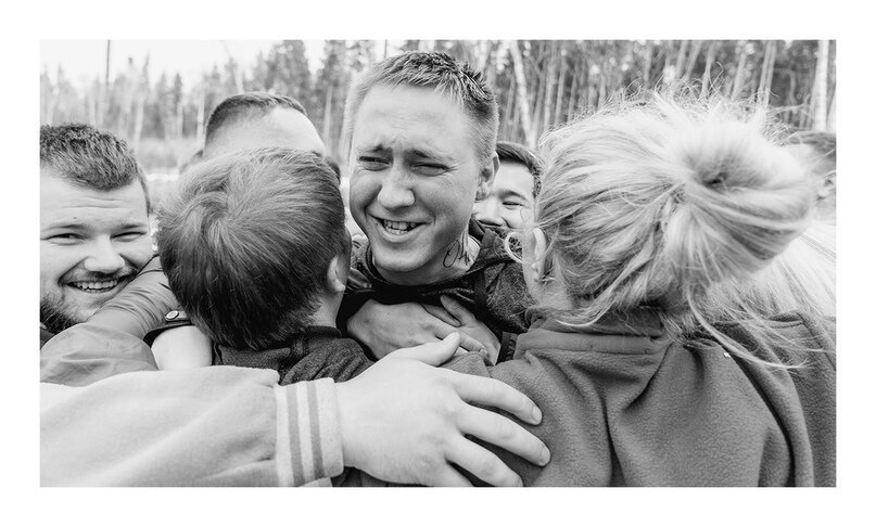 Кадр с «Верёвочного Курса», после выполнения упражнения