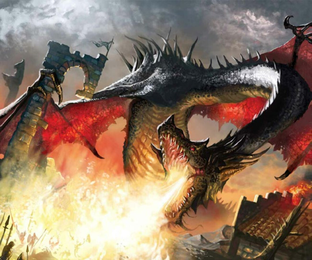 гигантский дракон. огромный дракон. самые большие драконы. дракон бахамат. дракон картинки.