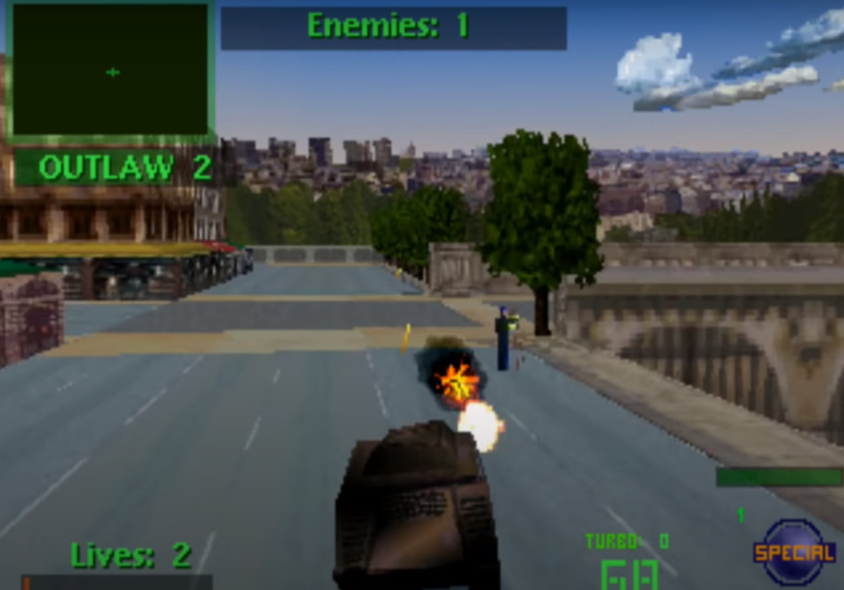 кадр из игры Twisted Metal 2. 