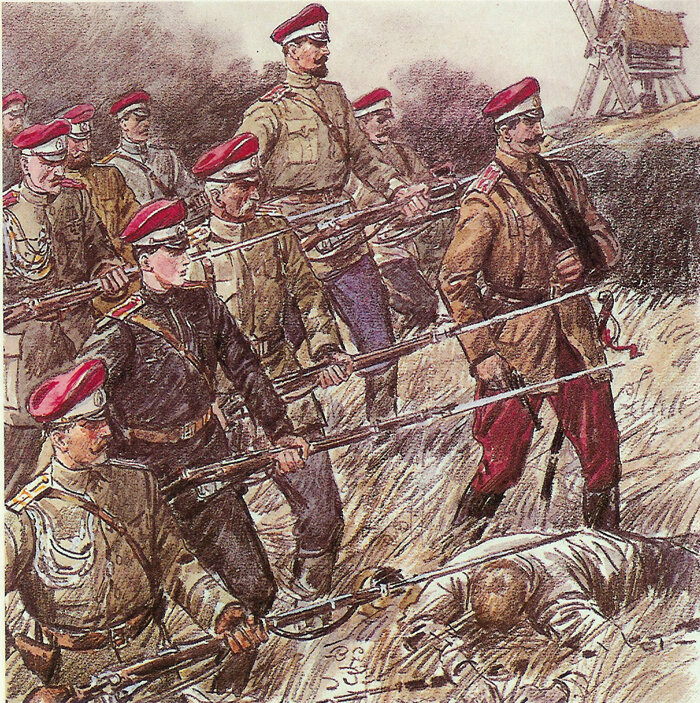 Белогвардейцы Дроздовского полка. Художник: И. Пчелко. 