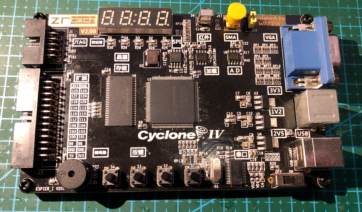 Моя платка с Cyclone IV на 6к логических элементов.