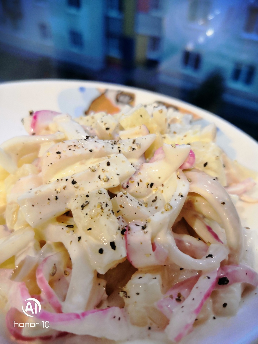 Салат с кальмарами🐙