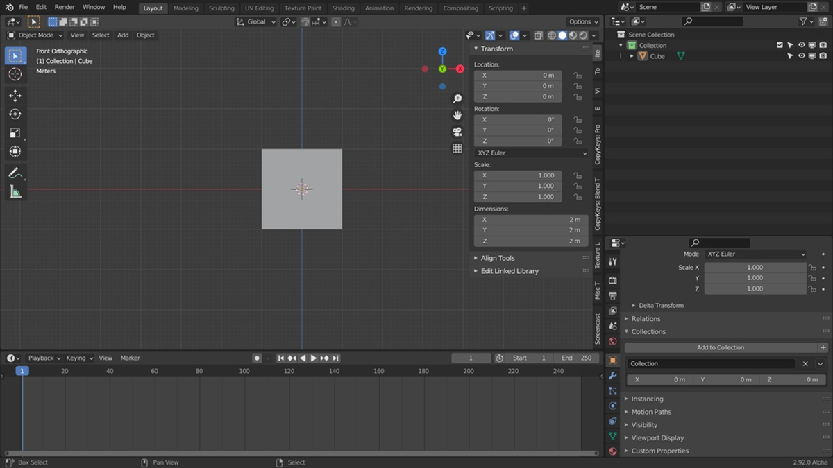 Интерфейс Blender