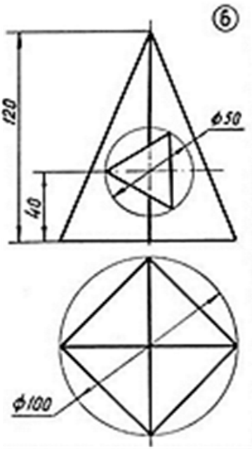 Пирамида с отверстием чертеж