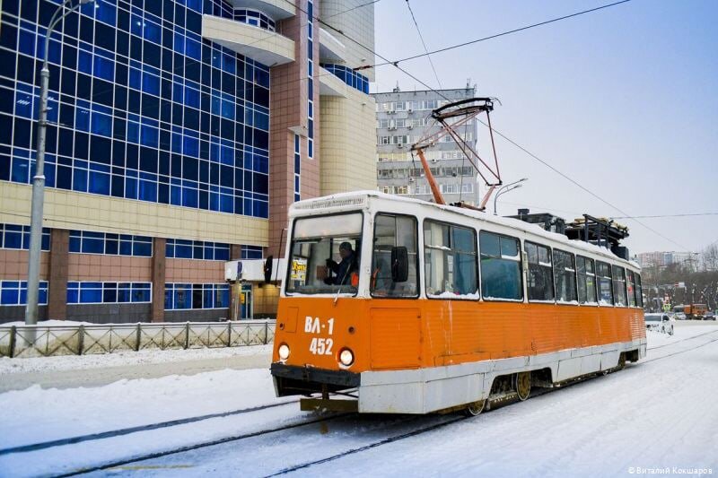 Обкатка трамвая по новой линии, источник фото группа ВК "Трамвай"