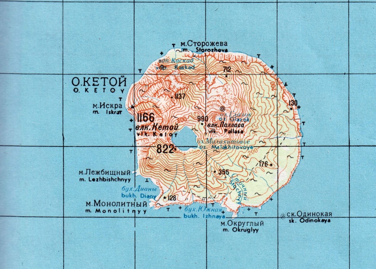 Остров кетой на карте