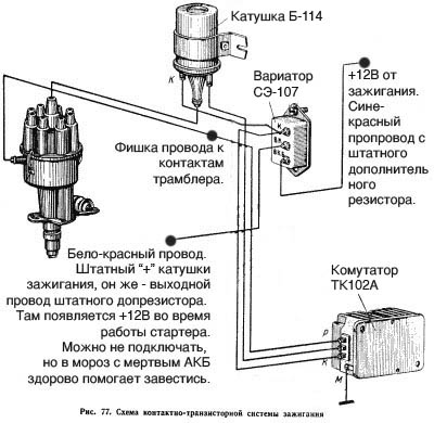 Контактно-транзисторная система зажигания