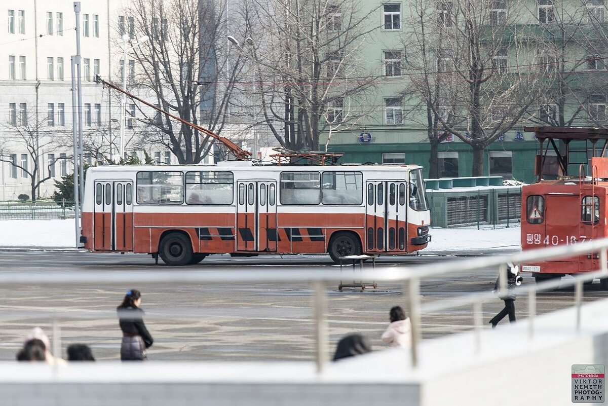 Троллейбус Икарус в Пхеньяне, фото из Википедии.