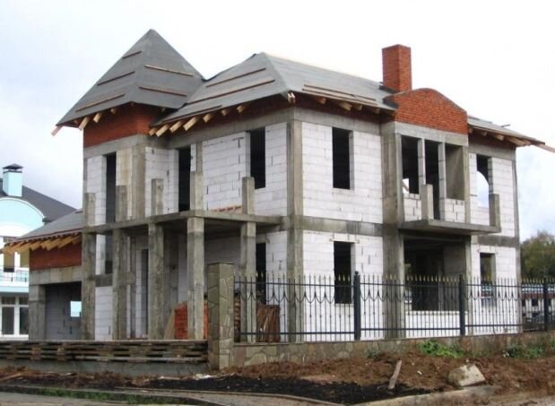 Каркасный газобетонный дом