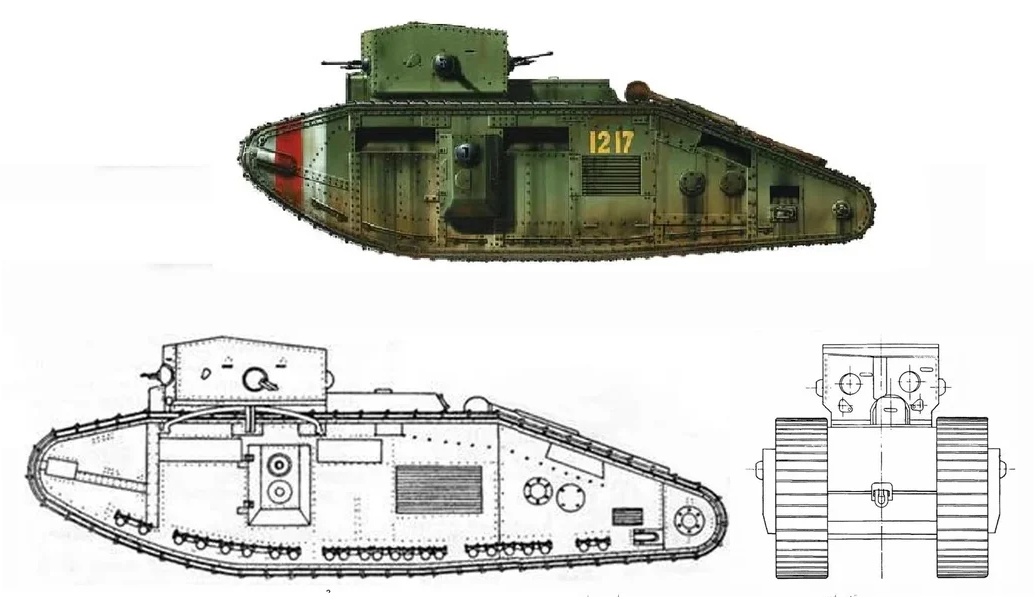 Быстрые британские танки. Часть 6. Medium Mark B. 1918. "Ромб" в среднем классе