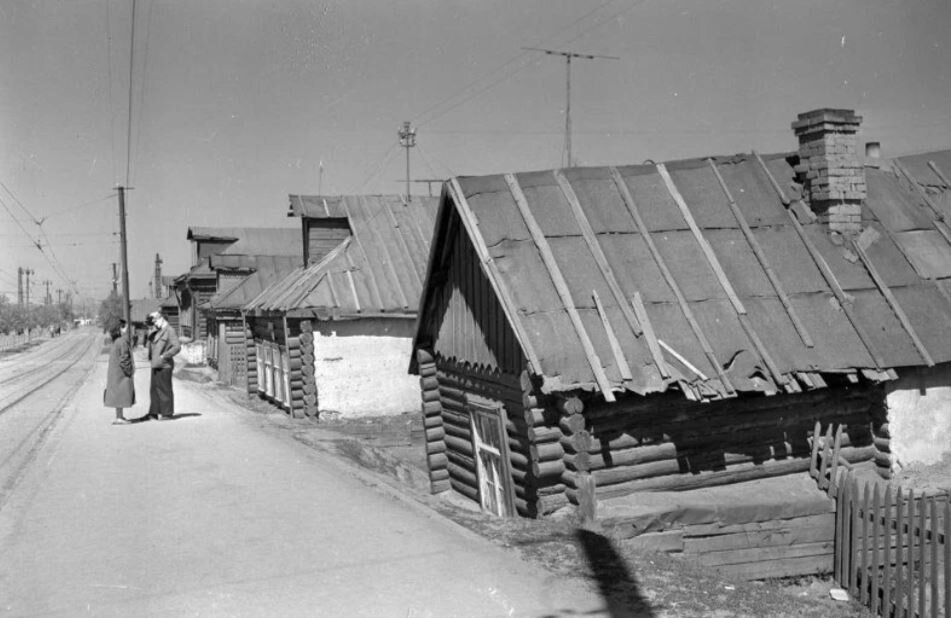 Варшавское шоссе в районе развилки с Каширским, вид в центр. 1959 год.